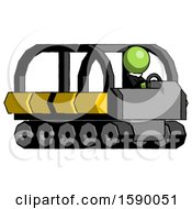 Poster, Art Print Of Green Clergy Man Driving Amphibious Tracked Vehicle Side Angle View