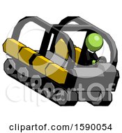 Poster, Art Print Of Green Clergy Man Driving Amphibious Tracked Vehicle Top Angle View
