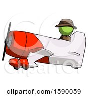 Poster, Art Print Of Green Detective Man In Geebee Stunt Aircraft Side View
