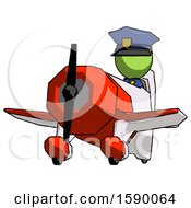 Green Police Man Flying In Geebee Stunt Plane Viewed From Below