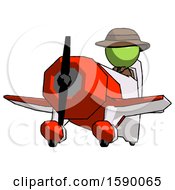 Poster, Art Print Of Green Detective Man Flying In Geebee Stunt Plane Viewed From Below