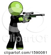 Poster, Art Print Of Green Clergy Man Shooting Sniper Rifle