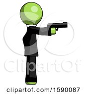 Poster, Art Print Of Green Clergy Man Firing A Handgun