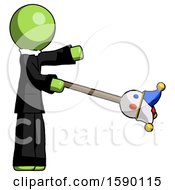 Poster, Art Print Of Green Clergy Man Holding Jesterstaff - I Dub Thee Foolish Concept