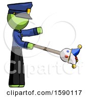 Poster, Art Print Of Green Police Man Holding Jesterstaff - I Dub Thee Foolish Concept