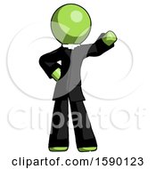 Poster, Art Print Of Green Clergy Man Waving Left Arm With Hand On Hip