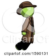 Poster, Art Print Of Green Detective Man Floating Through Air Right