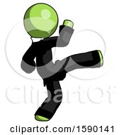 Green Clergy Man Kick Pose