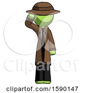 Poster, Art Print Of Green Detective Man Soldier Salute Pose