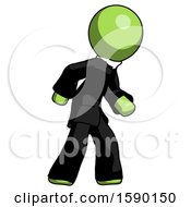 Poster, Art Print Of Green Clergy Man Suspense Action Pose Facing Right