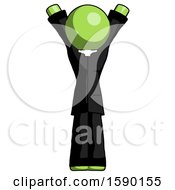 Poster, Art Print Of Green Clergy Man Hands Up