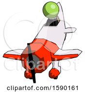Poster, Art Print Of Green Clergy Man In Geebee Stunt Plane Descending Front Angle View