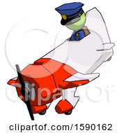 Poster, Art Print Of Green Police Man In Geebee Stunt Plane Descending View