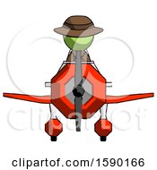 Poster, Art Print Of Green Detective Man In Geebee Stunt Plane Front View