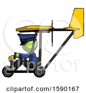 Poster, Art Print Of Green Police Man In Ultralight Aircraft Side View
