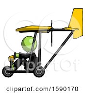 Poster, Art Print Of Green Clergy Man In Ultralight Aircraft Side View