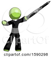 Poster, Art Print Of Green Clergy Man Demonstrating That Indeed The Pen Is Mightier