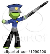 Poster, Art Print Of Green Police Man Demonstrating That Indeed The Pen Is Mightier