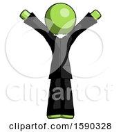 Poster, Art Print Of Green Clergy Man With Arms Out Joyfully