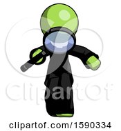 Poster, Art Print Of Green Clergy Man Looking Down Through Magnifying Glass