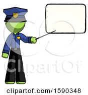 Poster, Art Print Of Green Police Man Giving Presentation In Front Of Dry-Erase Board