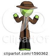 Poster, Art Print Of Green Detective Man Shrugging Confused