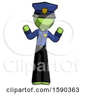 Poster, Art Print Of Green Police Man Shrugging Confused