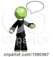 Poster, Art Print Of Green Clergy Man With Word Bubble Talking Chat Icon