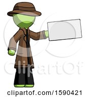 Poster, Art Print Of Green Detective Man Holding Large Envelope