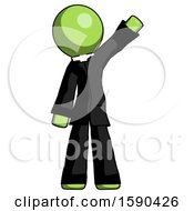 Green Clergy Man Waving Emphatically With Left Arm