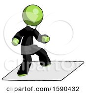 Poster, Art Print Of Green Clergy Man On Postage Envelope Surfing