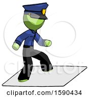 Poster, Art Print Of Green Police Man On Postage Envelope Surfing
