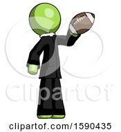 Poster, Art Print Of Green Clergy Man Holding Football Up