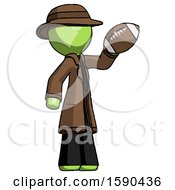Poster, Art Print Of Green Detective Man Holding Football Up