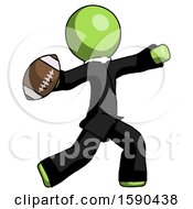 Poster, Art Print Of Green Clergy Man Throwing Football