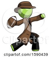Poster, Art Print Of Green Detective Man Throwing Football