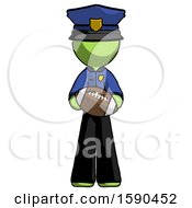 Poster, Art Print Of Green Police Man Giving Football To You