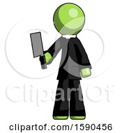 Poster, Art Print Of Green Clergy Man Holding Meat Cleaver