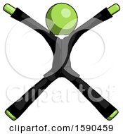 Poster, Art Print Of Green Clergy Man With Arms And Legs Stretched Out