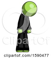 Green Clergy Man Depressed With Head Down Turned Right