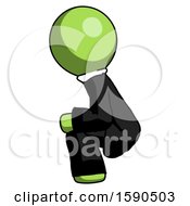 Poster, Art Print Of Green Clergy Man Squatting Facing Left