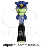 Poster, Art Print Of Green Police Man Laugh Giggle Or Gasp Pose