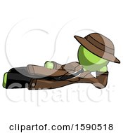 Poster, Art Print Of Green Detective Man Reclined On Side