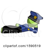 Poster, Art Print Of Green Police Man Reclined On Side