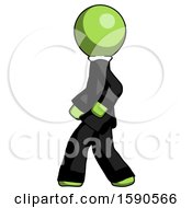 Poster, Art Print Of Green Clergy Man Walking Left Side View
