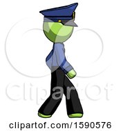 Poster, Art Print Of Green Police Man Walking Right Side View