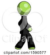 Poster, Art Print Of Green Clergy Man Walking Right Side View