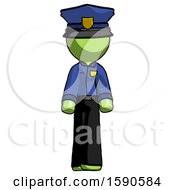 Poster, Art Print Of Green Police Man Walking Front View