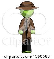 Poster, Art Print Of Green Detective Man Walking Front View