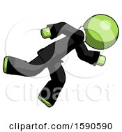 Poster, Art Print Of Green Clergy Man Running While Falling Down
